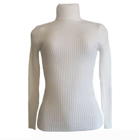 Ladies Long Sleeve Polo Neck-Large